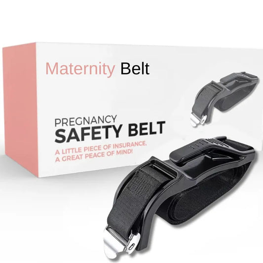Pregnancy car seat belt adjuster for safe and comfortable driving for expectant mothers.
